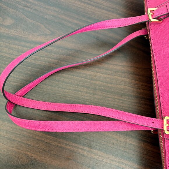 Michael Kors Jet Set Saffiano Leather Large Tote Pink - Picture 13 of 16